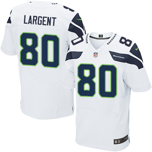 Men's Elite Steve Largent Nike Jersey White Road - #80 NFL Seattle Seahawks